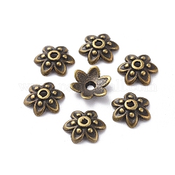 Coppette copriperla di perline stile tibetano,  piombo libero,  cadmio e nichel libero, bronzo antico, 9x3mm, Foro: 1 mm