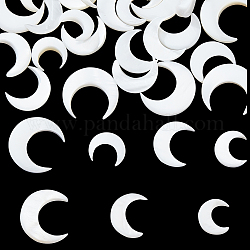 Pandahall elite 30 pz 3 stili cabochon di conchiglia d'acqua dolce naturale, luna, bianco, 8~12x7~11x2mm, 10pcs / style