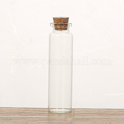ガラスのコルク瓶の飾り  ガラスの空のウィッシングボトル  コラム  透明  2.2x8cm  容量：20ml（0.68fl.oz）