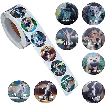 CRASPIRE Animal Self-Adhesive Paper Gift Tag Stickers DIY-CP0001-73B