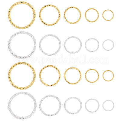 PandaHall 760 pcs 5 Sizes 8 10 12 15 20mm Open Jump Rings Golden and Silver Iron O rings Connectors Jewelry Findings for Earring Bracelet Necklace Pendants Jewelry DIY Craft Making