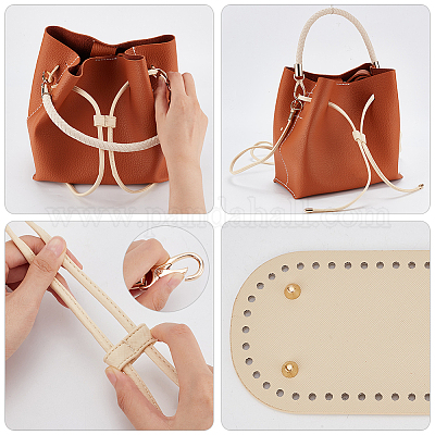 WADORN 2 Pezzi Manico per Borsa in Legno con 1 Pezzi Fondo Borsa Uncinetto 25