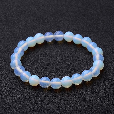 Braccialetti di stirata Opalite perline&nbsp;X-BJEW-F203-01-1