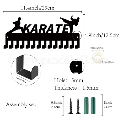 PORTA MEDAGLIE KARATE Appendiabiti Espositore Sport Metallo Appeso