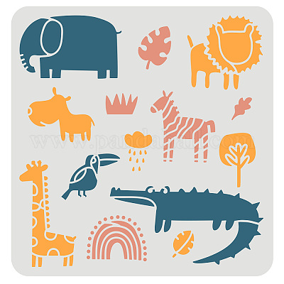 Animal Stencils for Kids - Washable Stencil Set - Stencils for Kids - Large for
