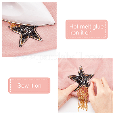 4pcs 4 Mix Color Sparkling Rhinestone Star Pattern Clothes Patches