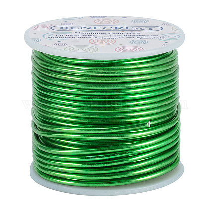 BENECREAT 10 Gauge/2.5mm Tarnish Resistant Jewelry Craft Wire 24.5m Bendable Aluminum Sculpting Metal Wire for Jewelry Craft Beading Work - Green AW-BC0001-2.5mm-15-1