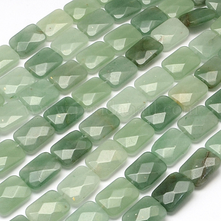 Faceted Rectangle Green Aventurine Beads Strands X-G-R304-12-1