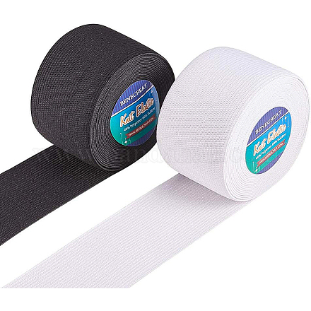 BENECREAT 10 Meters/11 Yards 50mm Wide Heavy Stretch Elastic Band High Elasticity Knit for Sewing Craft Project (5 Meters/Roll EC-BC0001-12-50mm-1