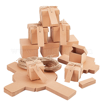 Складные коробки для конфет из крафт-бумаги CON-WH0092-15-1