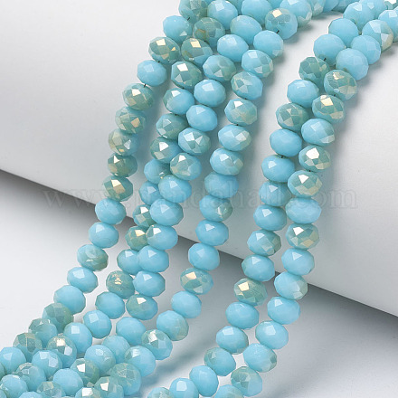 Electroplate Opaque Glass Beads Strands EGLA-A034-P4mm-H09-1