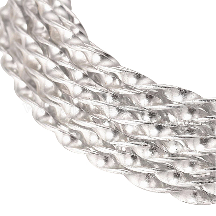 Benecreat 9 Gauge / 3mm Silber Twsit Draht 33 Fuß / 10m Spiral Aluminium Basteldraht für Halskette Armband und andere Schmuckherstellung AW-BC0003-10B-1