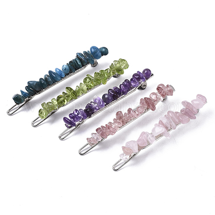 Platinum Plated Alloy French Hair Barrettes PHAR-T003-01-1