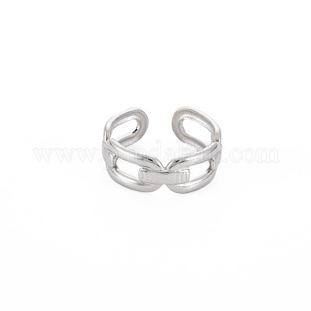 304 anillo hueco abierto de acero inoxidable para mujer. RJEW-S405-223P-1