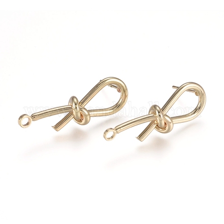 Brass Stud Earring Findings X-KK-L198-010LG-1