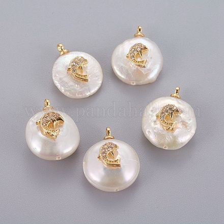 Colgantes naturales de perlas cultivadas de agua dulce PEAR-J004-21G-1