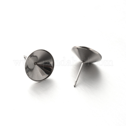 304 montatura per orecchini a bottone in acciaio inox per strass a punta Xilion rivoli X-STAS-E088-16-1