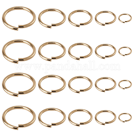 Sunnyclue 400 piezas 5 estilos 304 anillos de salto abiertos de acero inoxidable STAS-SC0006-14-1