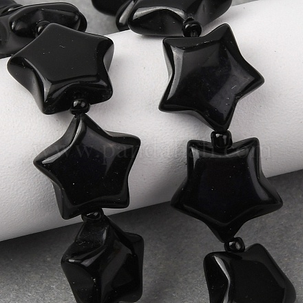 Natürlichen Obsidian Perlen Stränge G-K359-E13-1