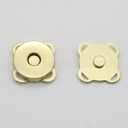 合金磁気ボタンスナップマグネットファスナー  花  布や財布作りに  ゴールドカラー  14mm  2個/セット PURS-PW0005-066A-G-1