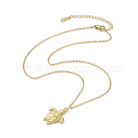 Ion Plating(IP) 201 Stainless Steel Tortoise with Starfish Pendants Necklaces NJEW-JN04283-01-1
