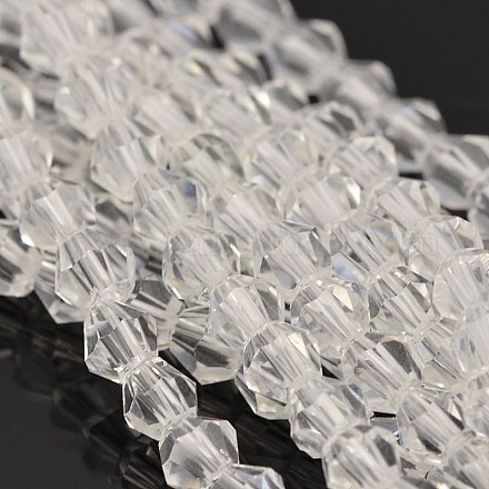 Chapelets de perles en verre à facettes bicone EGLA-P016-4mm-01-1