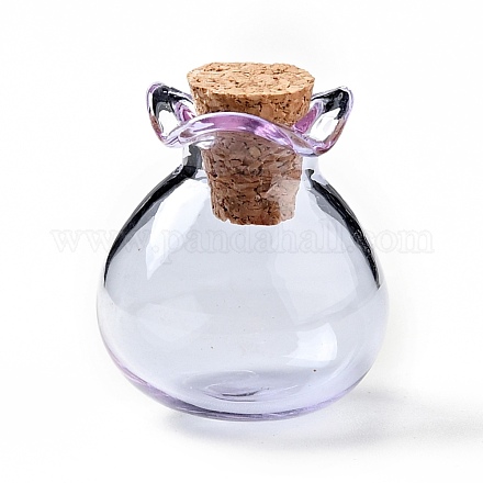 Lucky Bag Shape Glass Cork Bottles Ornament AJEW-A039-02F-1