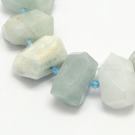 Pepitas de color aguamarina naturales hebras de perlas G-M237-08-1