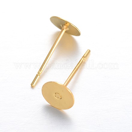 Brass Stud Earring Findings KK-F371-37G-1