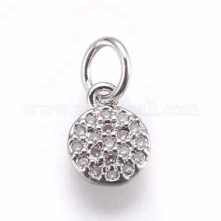 Brass Micro Pave Cubic Zirconia Charms ZIRC-E152-17P-RS-1