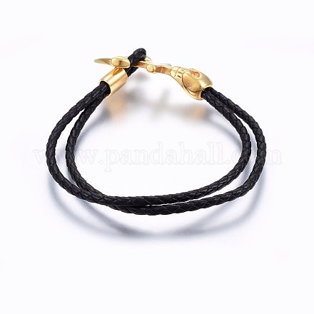 Leather Cord Multi-strand Bracelets BJEW-E345-20G-1