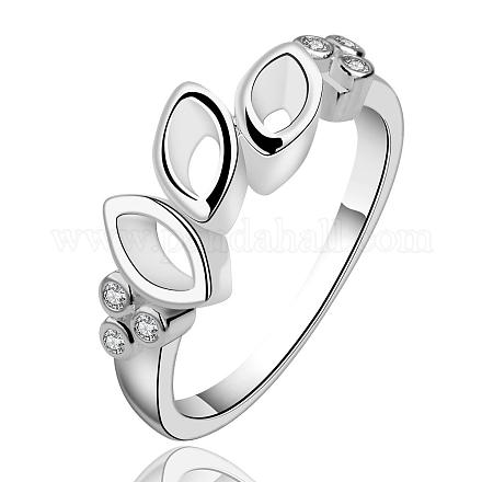 Trendy Oval Brass Cubic Zirconia Rings for Women RJEW-BB09065-1
