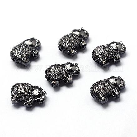 Perles de zircone cubique de placage de rack en laiton ZIRC-S032-01B-1
