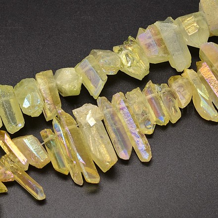 Chapelets de perles de cristal de quartz naturel électrolytique G-UK0018-02H-1