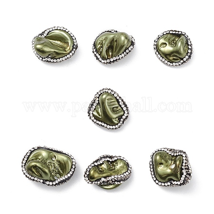 Perles de pépites de coquillages d'eau douce naturelles galvanisées SHEL-F005-09A-1