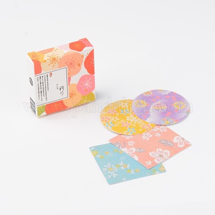 Modello fiore etichette di carta fai da te adesivi immagine paster AJEW-L058-32-1