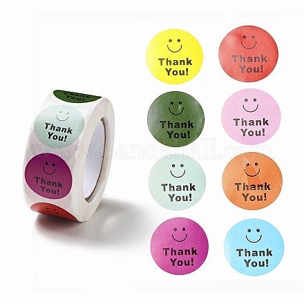 Round Dot Paper Thank You Stickers Roll DIY-D078-12-1
