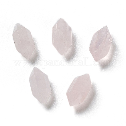 Perles pointues à double borne en quartz rose naturel G-G012-13-1