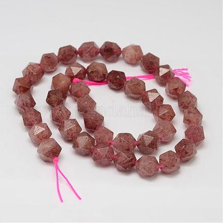Natural Strawberry Quartz Beads Strands G-K066-14-6mm-1