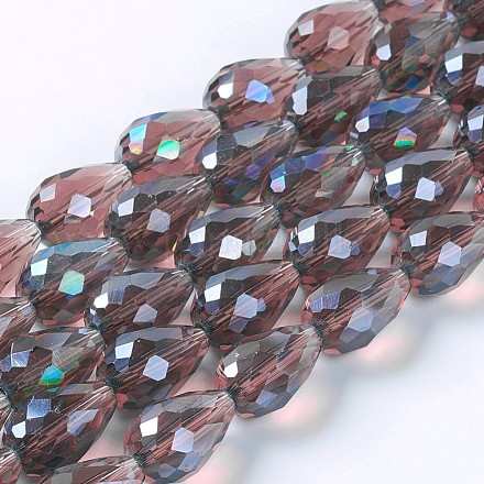 Chapelets de perles en verre électroplaqué EGLA-D015-15x10mm-05-1