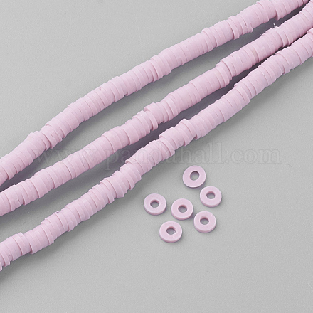 Flat Round Eco-Friendly Handmade Polymer Clay Bead Spacers CLAY-R067-3.0mm-26-1