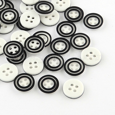 4-Rondelle botones de plástico BUTT-R034-030-1