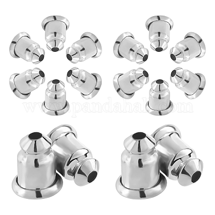 CREATCABIN 1 Box 8pairs Bullet Locking Earring Backs for Studs Secure Ear Nuts Hypoallergenic Replacements Backings Safely for Pierced Earrings Platinum KK-CN0001-06A-1