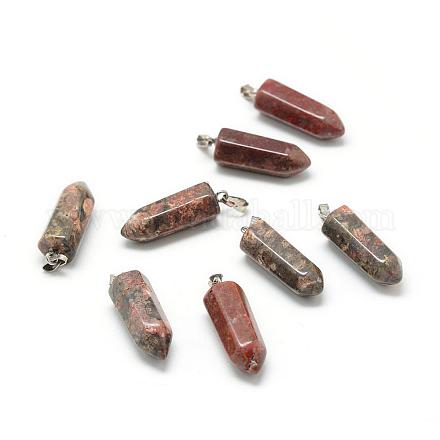 Natural Indian Agate Gemstone Pointed Pendants G-T033-17-1