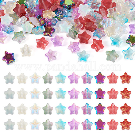 Pandahall 100 pièces 10 styles perles de verre transparentes GLAA-TA0001-65-1