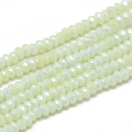 Electroplate Opaque Solid Color Glass Beads Strands X-EGLA-Q112-B11-1