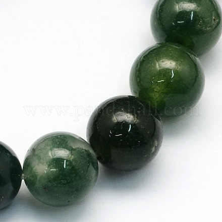 Natural Moss Agate Round Beads Strands G-S151-14mm-1