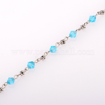 Ручной конус стеклянные бусы цепи для ожерелья браслеты делает AJEW-JB00061-02-1