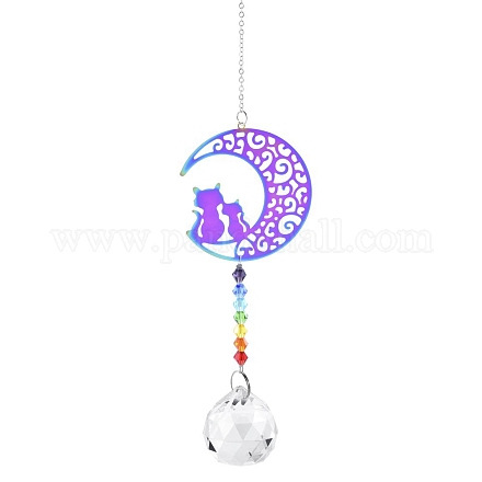 Stainless Steel with Glass Beaded Hanging Pendant Decorations PW-WG36566-01-1