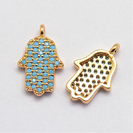 Brass Micro Pave Cubic Zirconia Charms ZIRC-D113-58G-FF-1